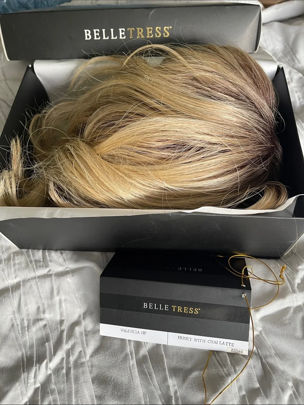 Belle Tress Valencia in Honey with chai latte
